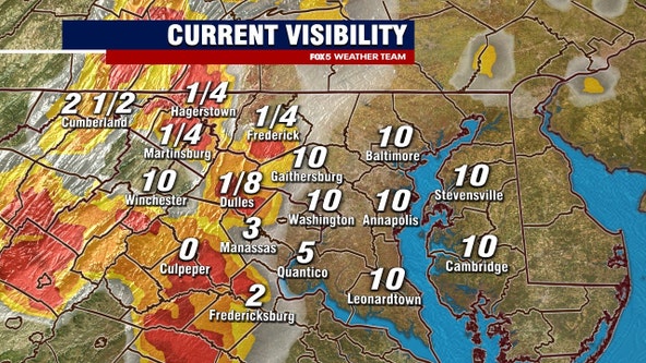 Dense Fog Advisory for parts of DC area Monday morning; sunny afternoon with highs near 80 degrees