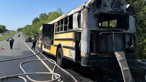 Fairfax County school bus catches on fire