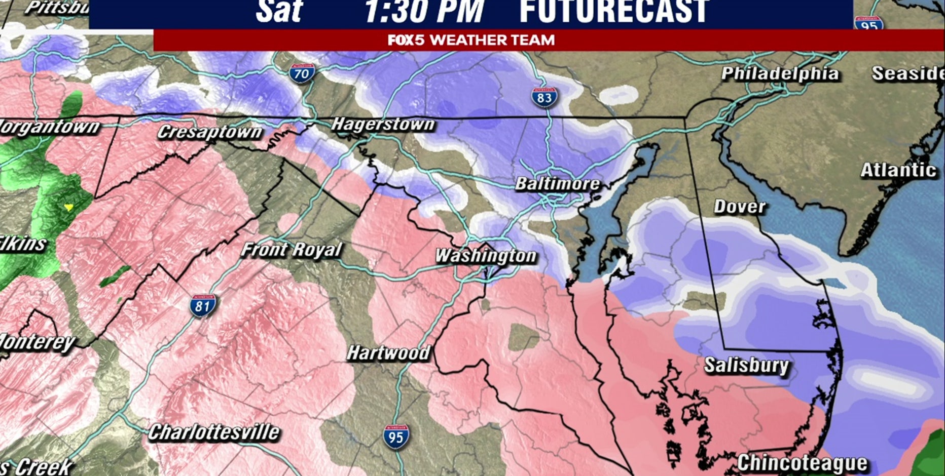 Snow, sleet, freezing rain expected Saturday across DC region