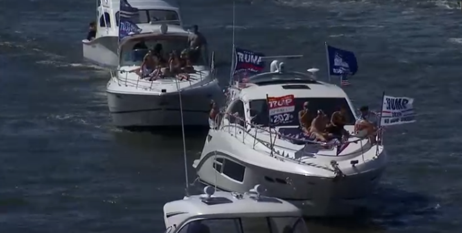 New Jersey boat parade in support of Trump, police and vets attempts to break world record