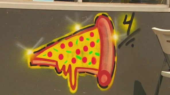Mystery graffiti bandit paints pizzas outside Westchester restaurants