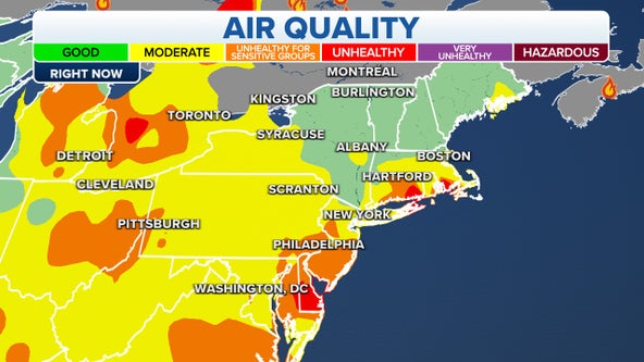 Nearly 90 million in Northeast, Mid-Atlantic still trapped in polluted air as Canadian wildfire smoke thins