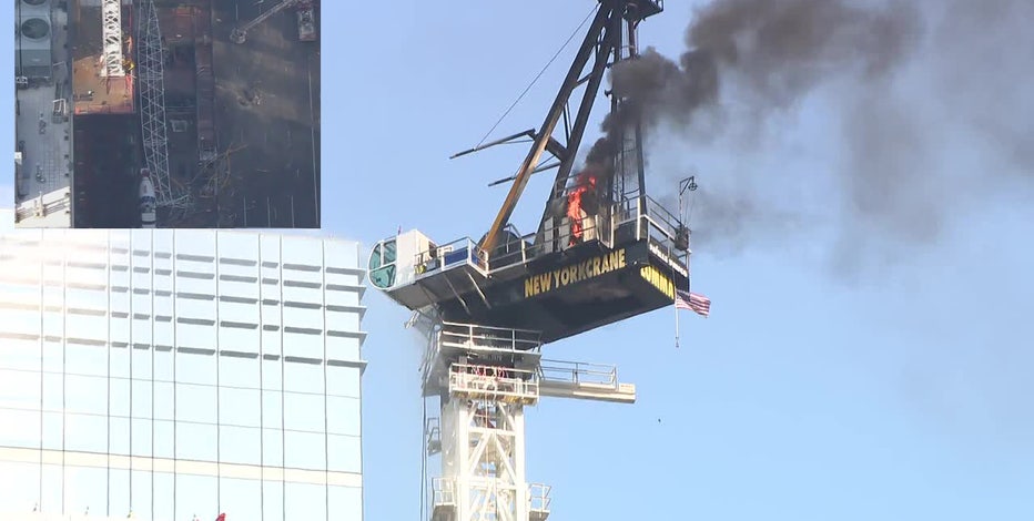 Construction crane catches fire, partially collapses in Hell’s Kitchen