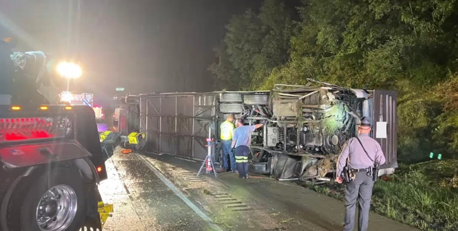 3 passengers dead after charter bus crashes, flips on Pennsylvania interstate: state police