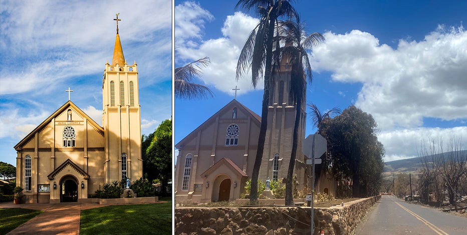 Maui church serves as beacon of hope standing unscathed amid charred rubble caused by deadly wildfires