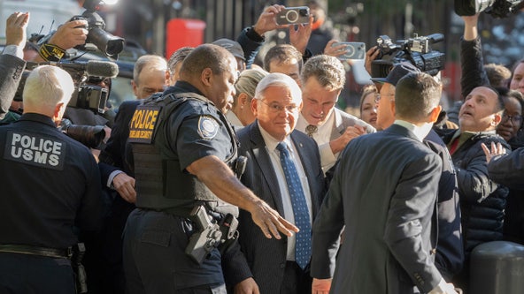 Sen. Bob Menendez arrives at court to answer to bribery case charges as he rejects calls to resign