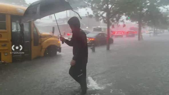 Flash floods in Brooklyn cause major commuter delays
