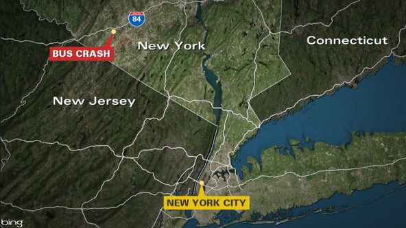 Bus crashes on I-84 in Wawayanda, Orange County; several reportedly injured