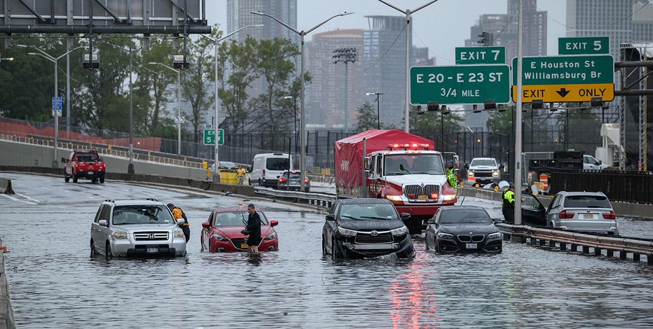 'Stay home,' NYC's mayor warns as floods clog roads, subways