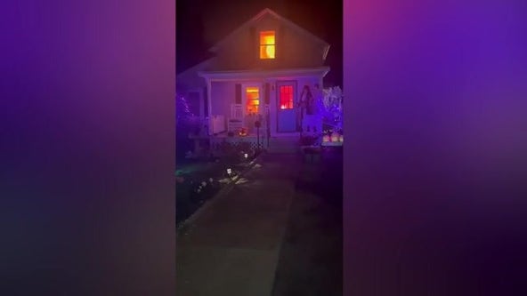 New York homeowner's Halloween display fools, then wows fire department