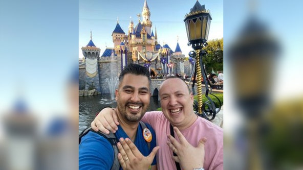 Watch: Couple ‘very surprised’ after they both propose at the exact same moment at Disneyland