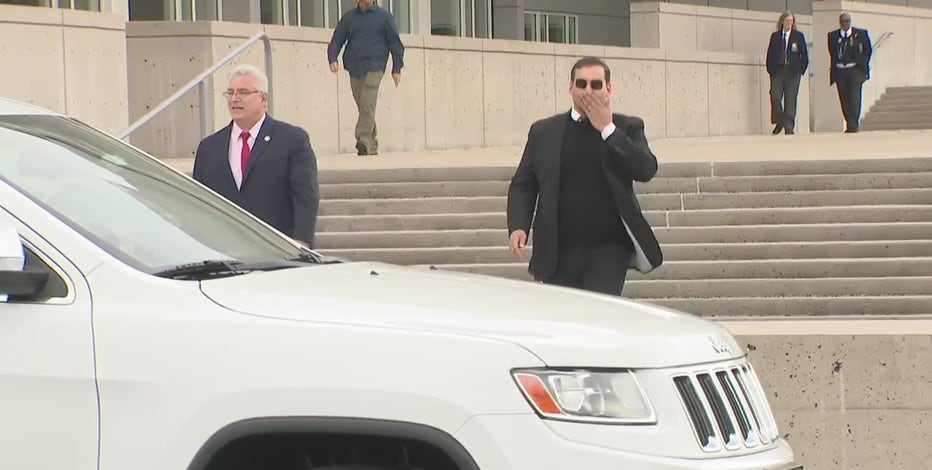 Santos blows kiss at protestors after pleading not guilty to new fraud charges in New York