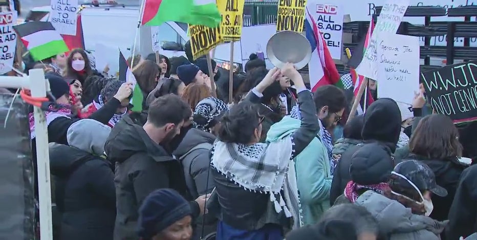 Biden's NYC visit sparks pro-Palestinian protests in Columbus Circle