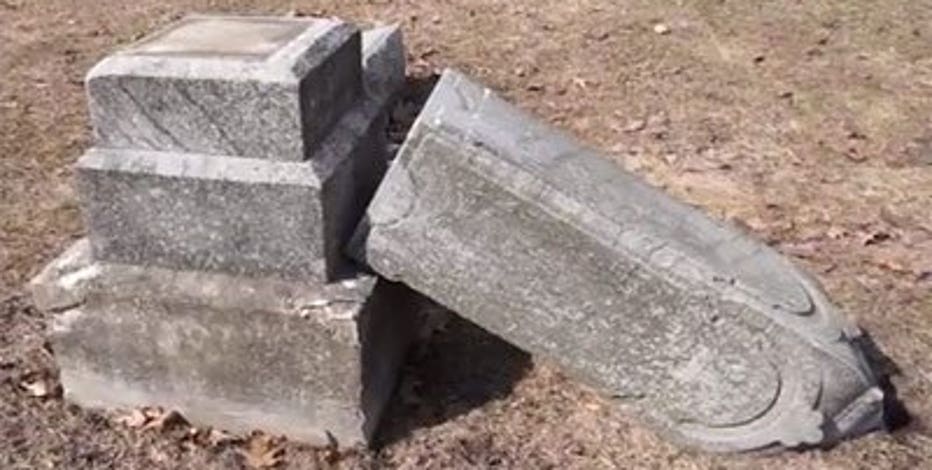 20+ graves, headstones vandalized at Racine's Mound Cemetery