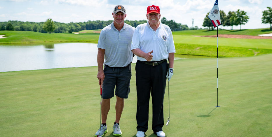 Brett Favre golfs with President Trump in New Jersey