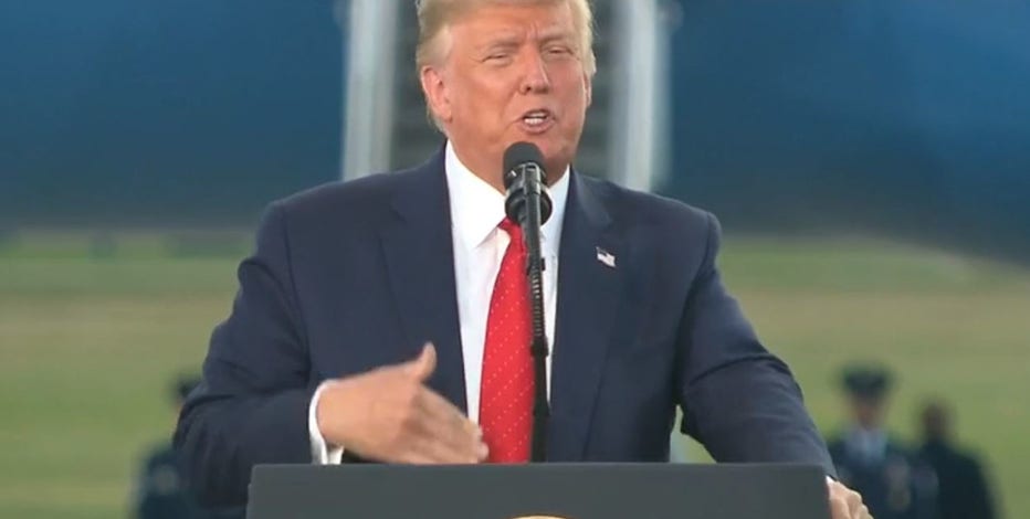 Live: President Trump arrives to deliver remarks in Oshkosh