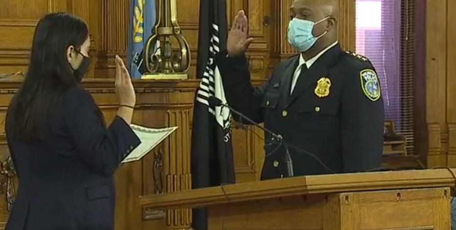 Assistant Chief Michael Brunson sworn-in as acting Milwaukee Police Chief