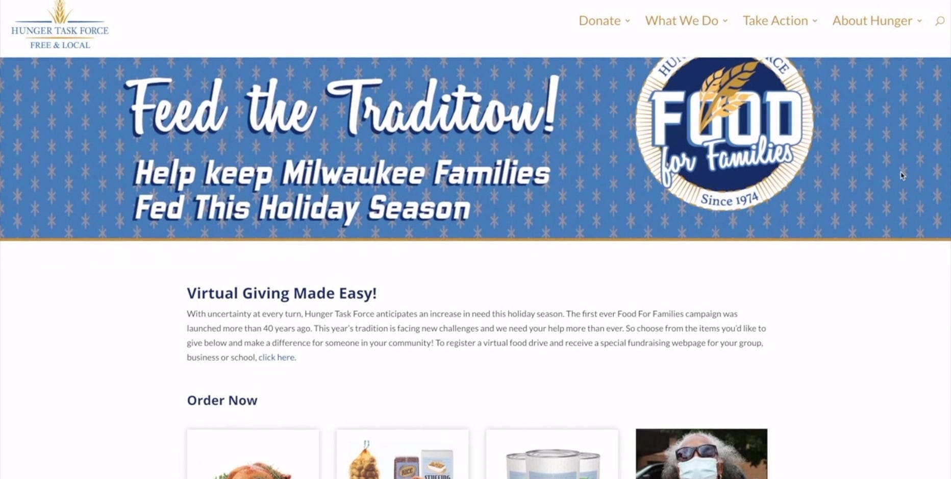 Hunger Task Force’s 2020 holiday food drive goes virtual