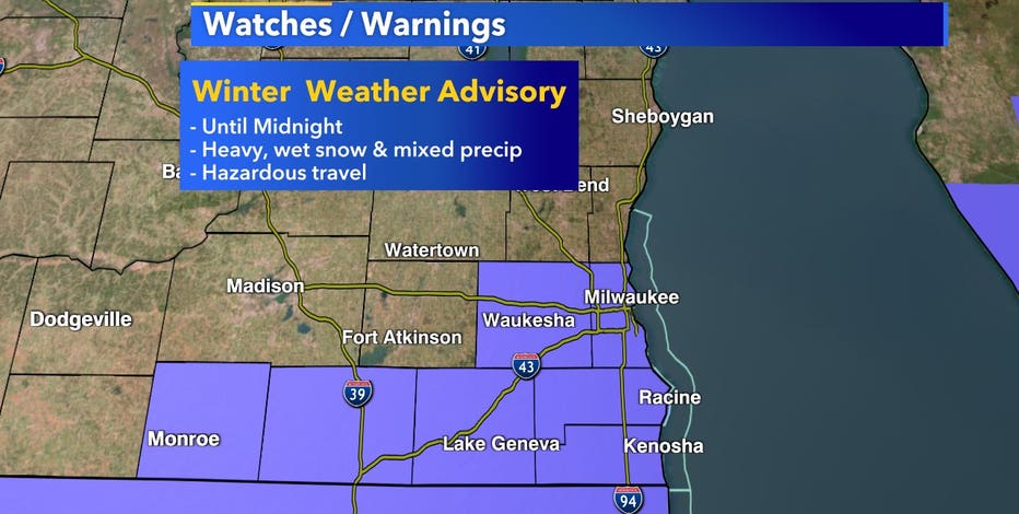 Winter weather advisory issued for 5 counties in SE Wisconsin