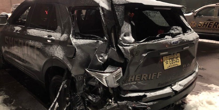Racine Co. Sheriff squad car struck while responding to crash