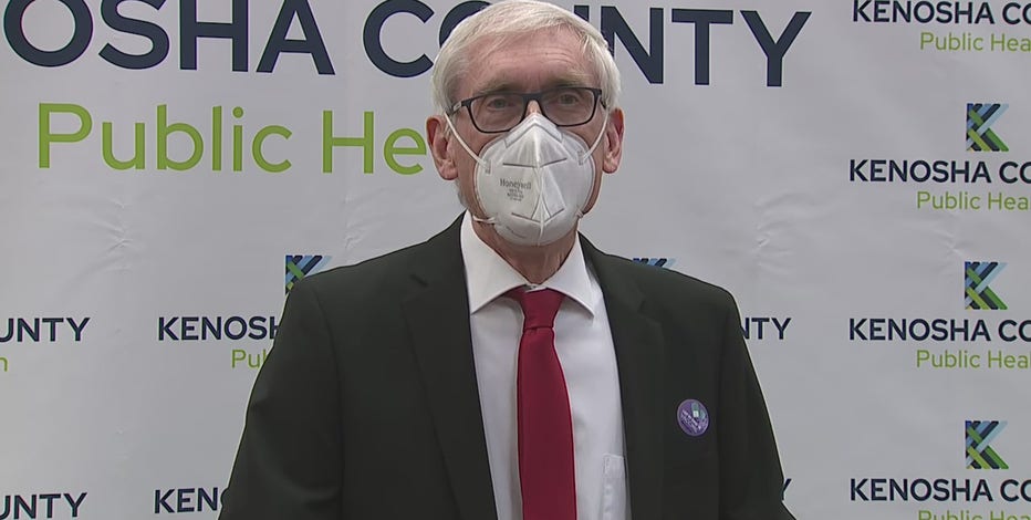 Gov. Evers tours Kenosha County Community COVID-19 vaccination clinic