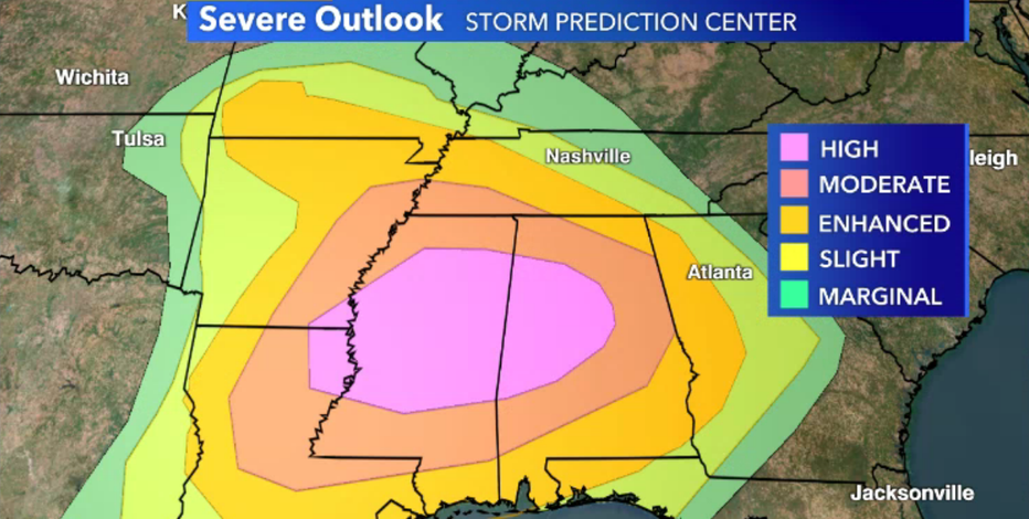 Severe weather outbreak expected across the South Wednesday
