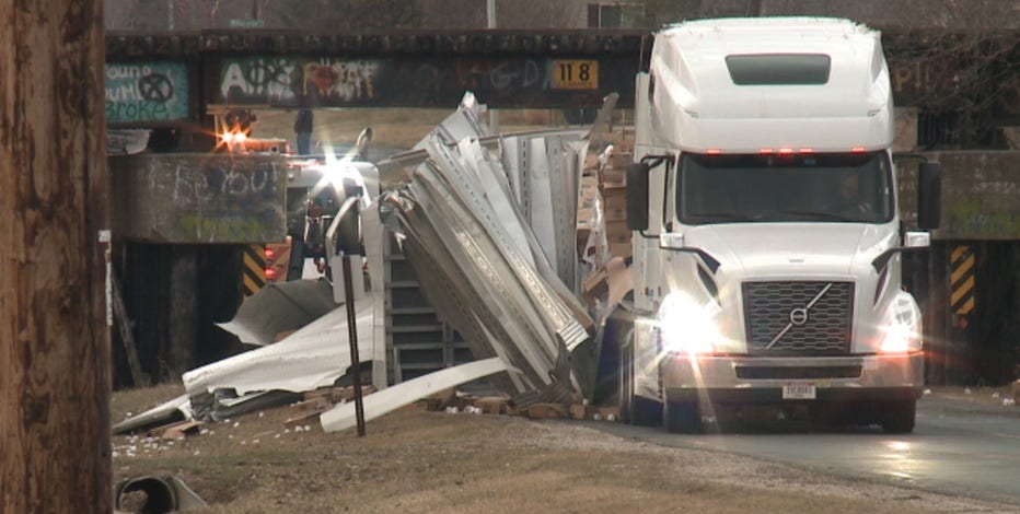 Semi driver cited after striking railroad overpass in Village of Union Grove