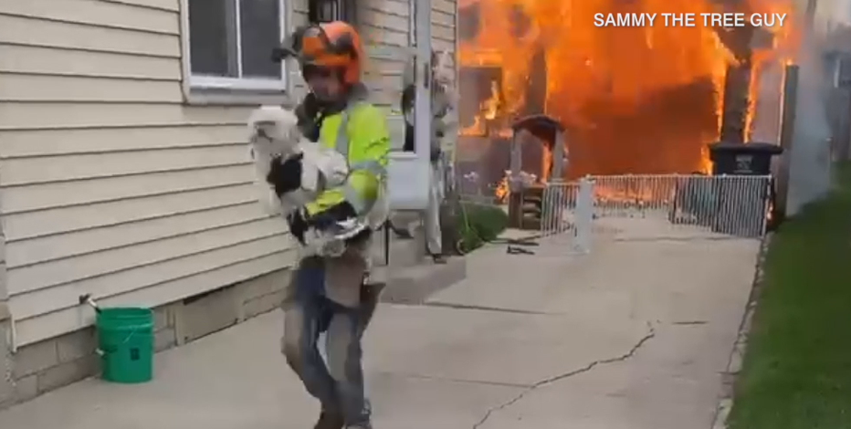 Tree trimmers saved dogs, residents from 'big blaze' in Greenfield