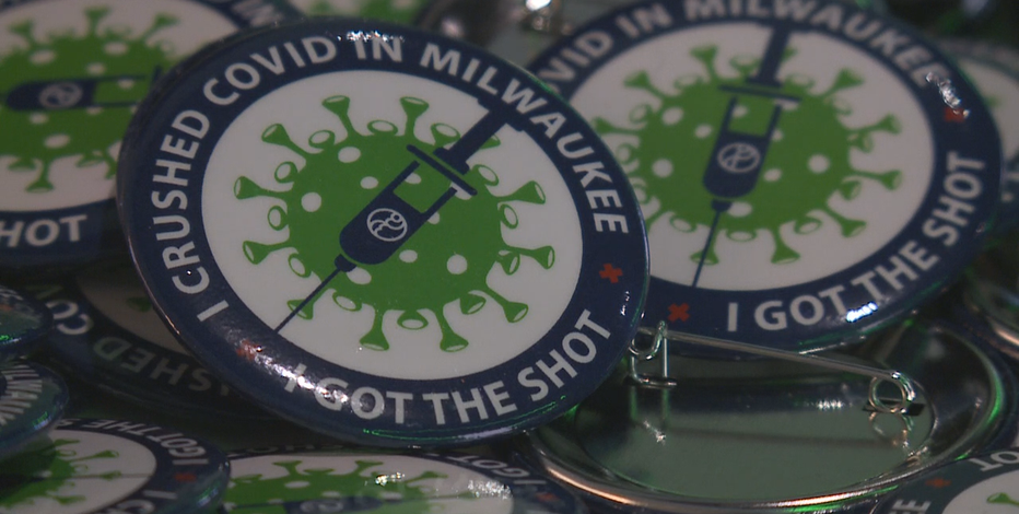 Bucks fans get COVID vaccine at Fiserv Forum