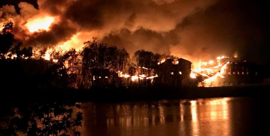 Menasha paper mill up in flames