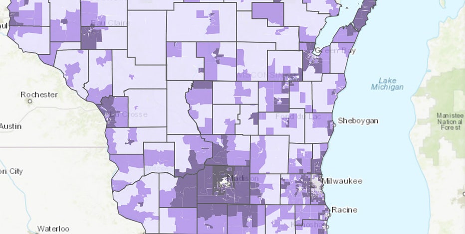 Geographic breakdown of COVID vaccination data in Wisconsin