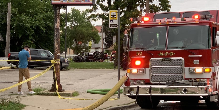 Arrests, fire after Milwaukee crash near 40th and North