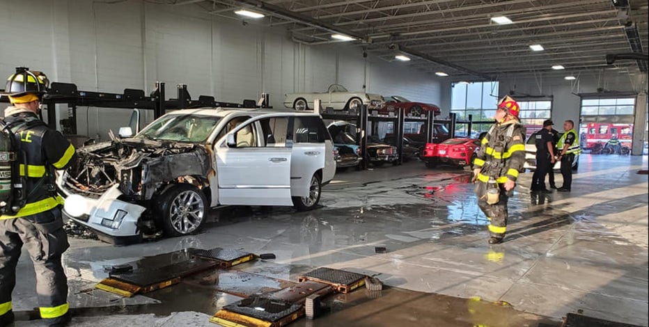 Fire at Saukville car dealership, 1 firefighter injured