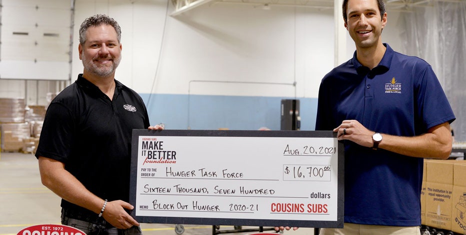 Cousins Subs, Bucks donate $16,700 to Hunger Task Force