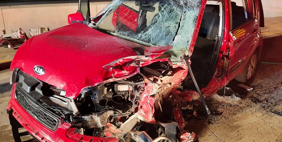 Wrong-way, head-on crash in Racine County, driver severely injured