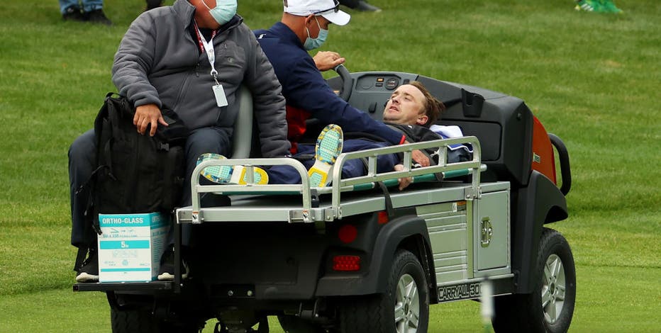 Actor Tom Felton carted off course during Ryder Cup celebrity match