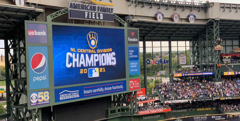 Brewers NL Central Division championship merch at Team Store