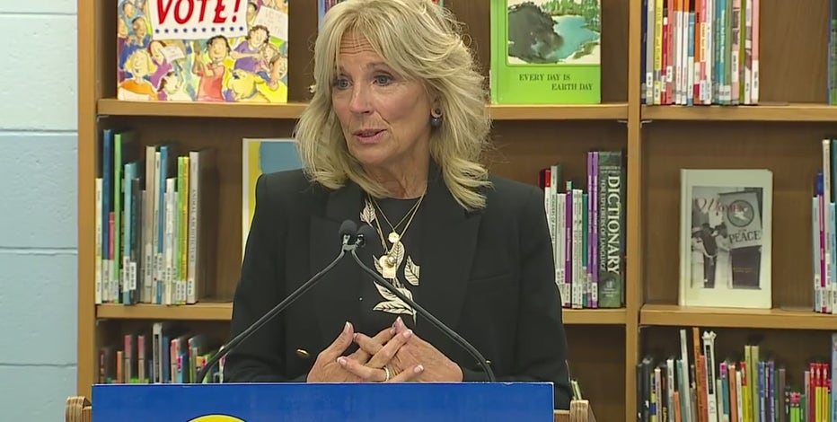 First Lady Jill Biden Milwaukee visit; stopped at elementary school