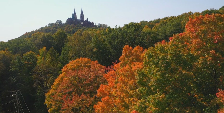 Autumn colors at Holy Hill just starting to pop, draw visitors