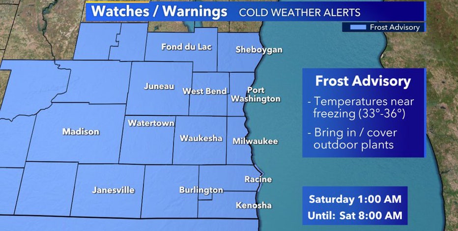 Frost advisory for SE Wisconsin in effect from 1 a.m.-8 a.m. Saturday