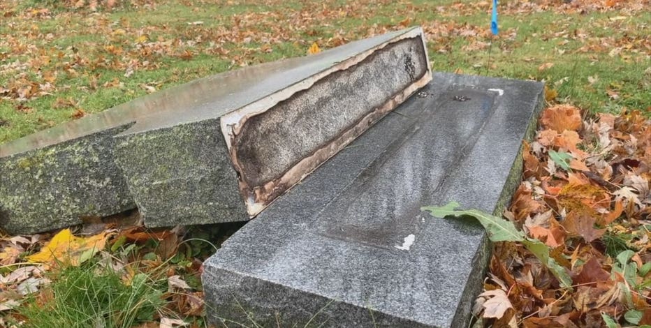 Hartford Cedar Street Cemetery vandalism, gravestones damaged