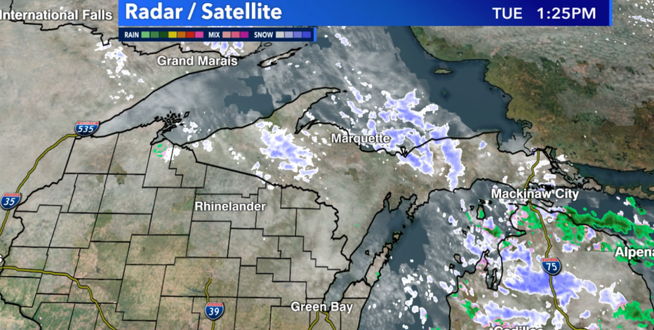 Season's 1st snowfall; northern Wisconsin and Upper Michigan