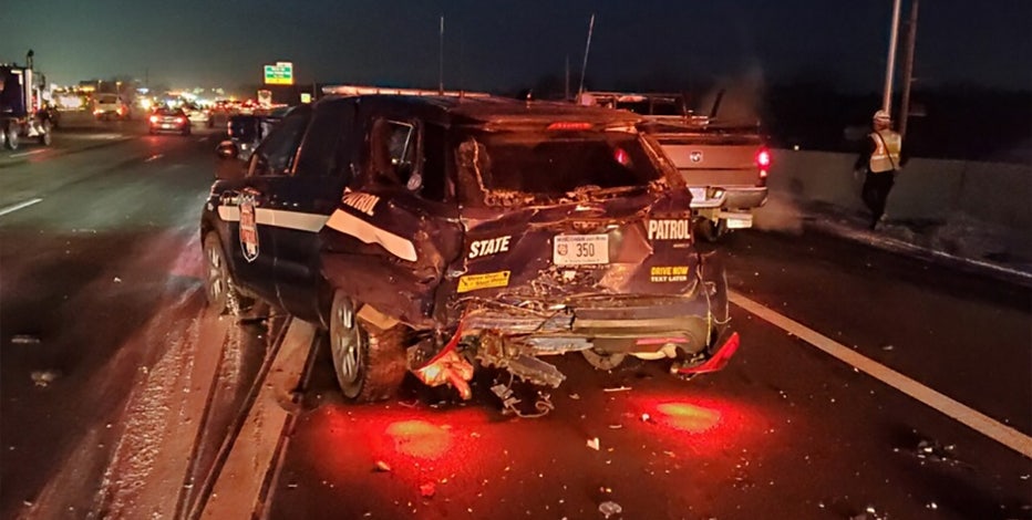 Wisconsin State Patrol cruisers hit twice in 3 days; no injuries