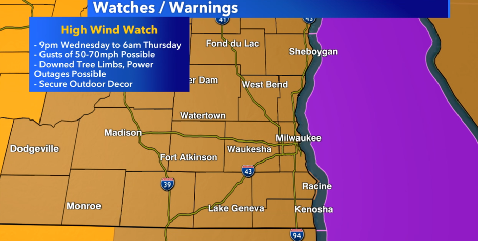 Intense wind possible Wednesday night for southern Wisconsin