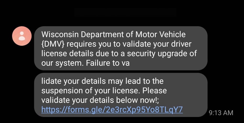 Wisconsin DMV issues 'smishing' alert