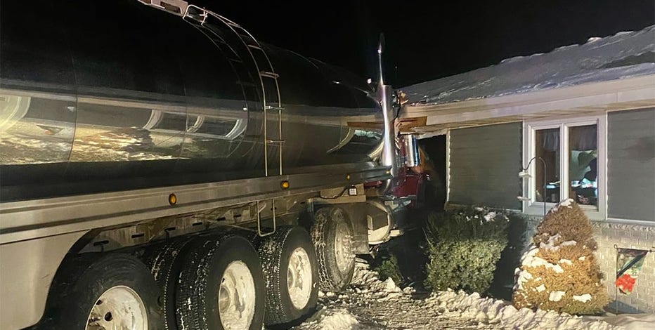Tanker truck crashes into home; state patrol, deputies respond
