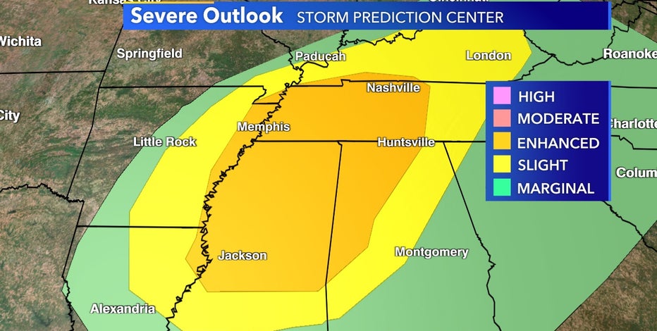 Severe weather down South likely Thursday afternoon