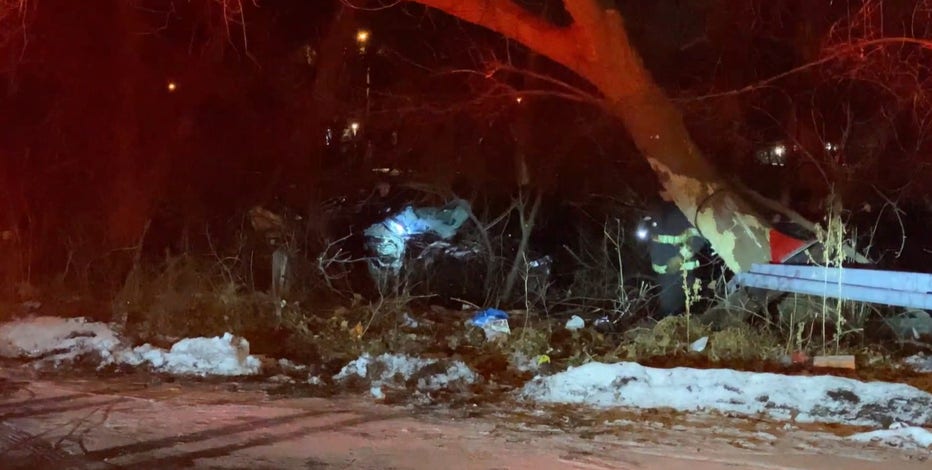 Glendale pursuit, crash in woods; driver injured