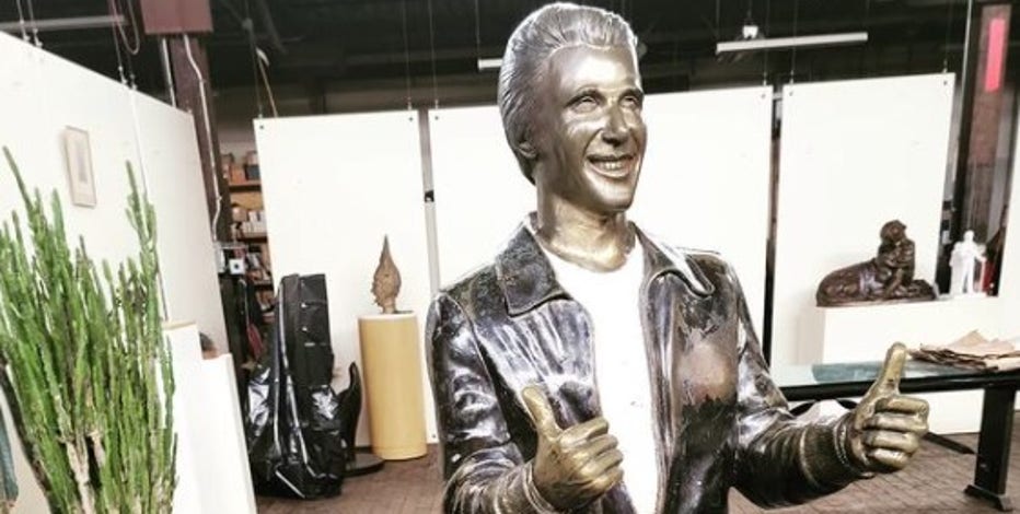 Milwaukee's Bronze Fonz makeover underway, will look different