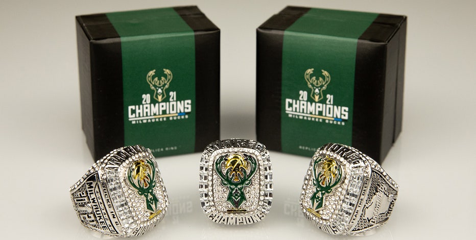 Bucks replica Championship rings; 1st 10K fans receive at Thursday game